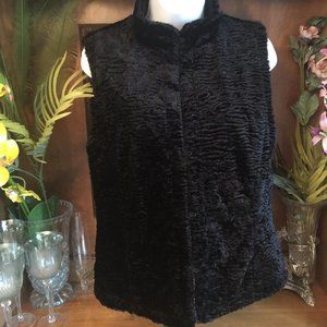 Heavy tapestry velour reversible vest Black Med.